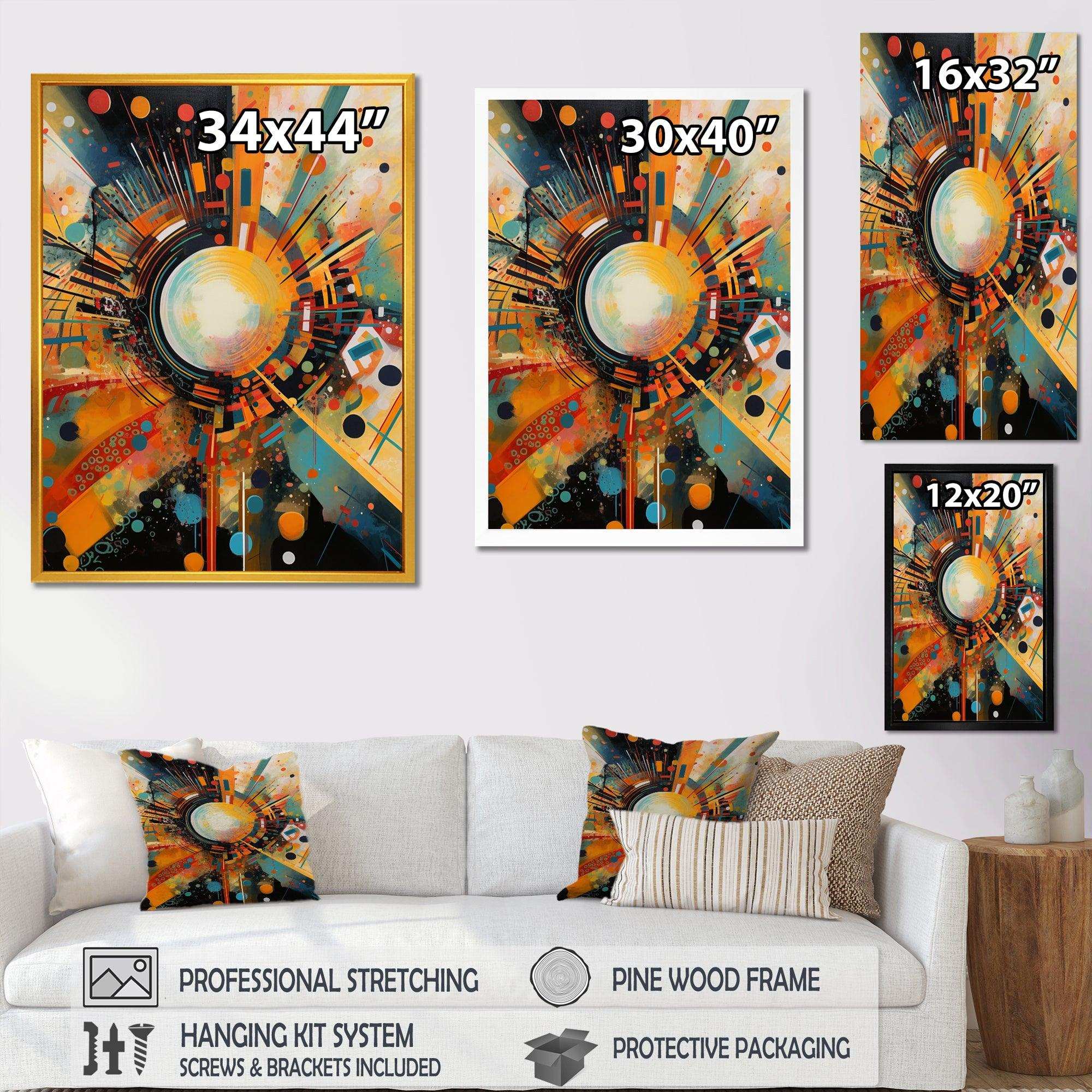 Orange Retro Vibe Background IV - Abstract Canvas Wall Art