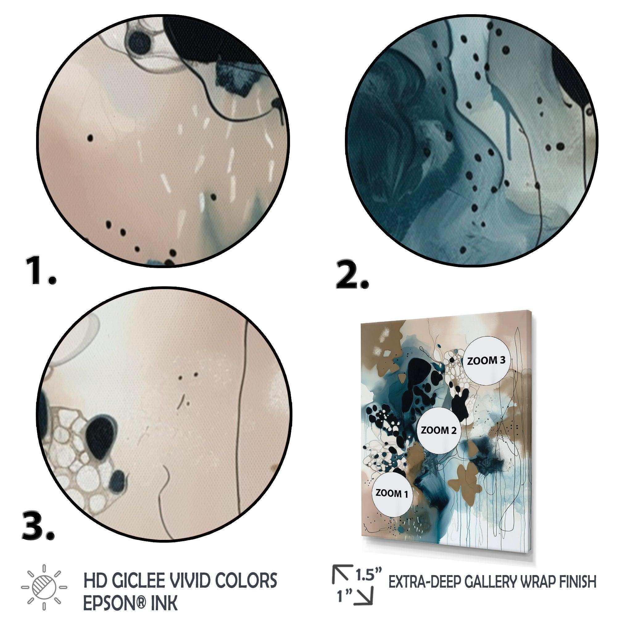 Blue Abstract Reflections III - Abstract Canvas Wall Art