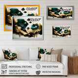 Gold And Green Poppy Floral Euphoria II - Floral Canvas Wall Art