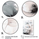 Soft Light Grey Flowers I - Floral Canvas Wall Art