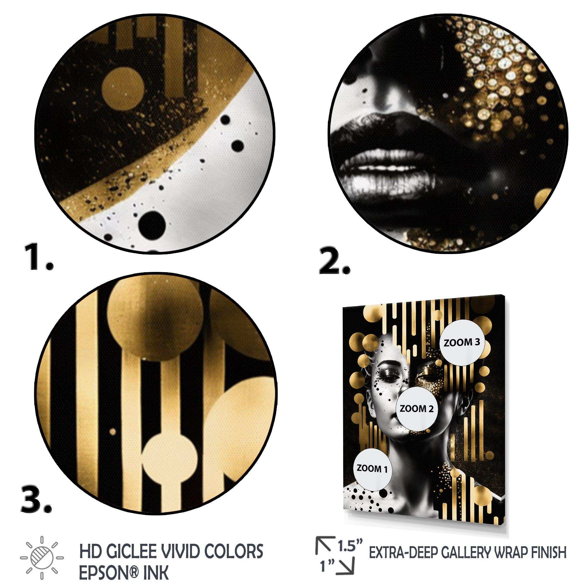 Golden Fluidity Of Womanhood I - Fashion Canvas Wall Art