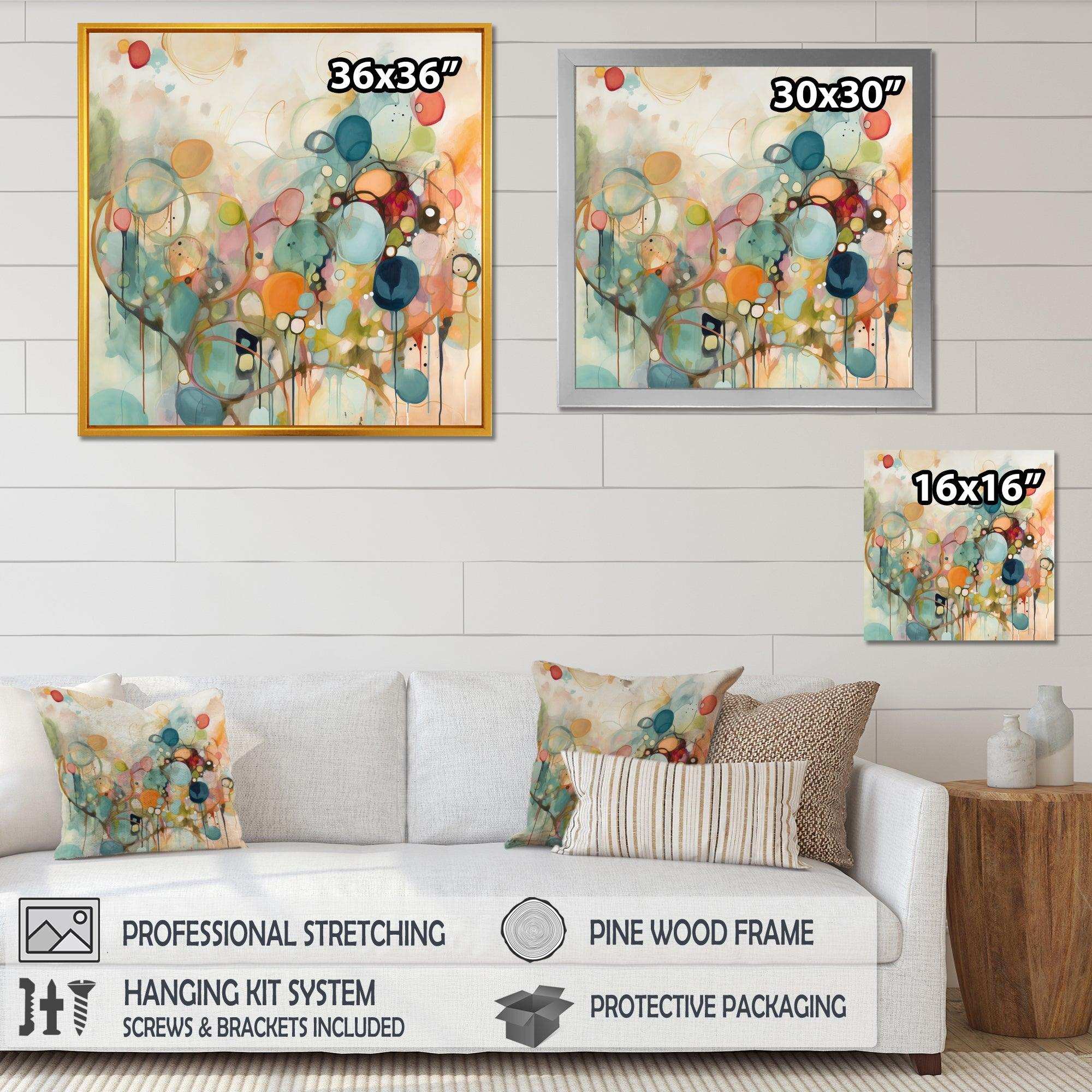 Pink Blue Minimalims Fludity I - Abstract Canvas Wall Art