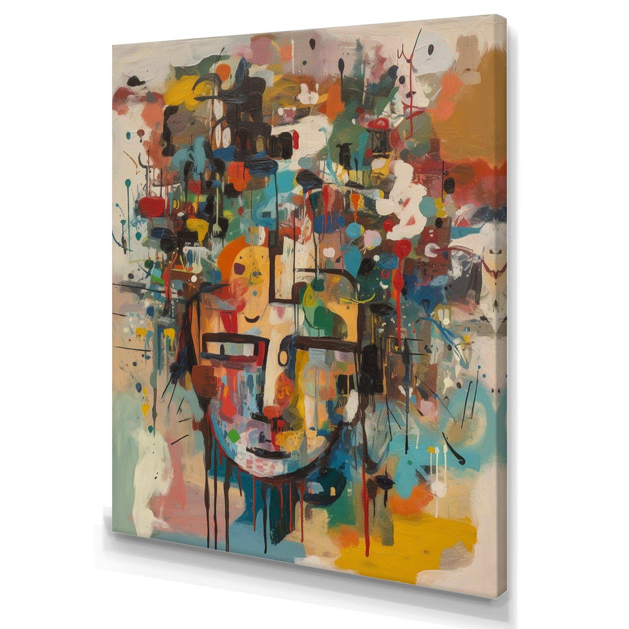 Abstract Face Portrait II - Abstract Canvas Wall Art