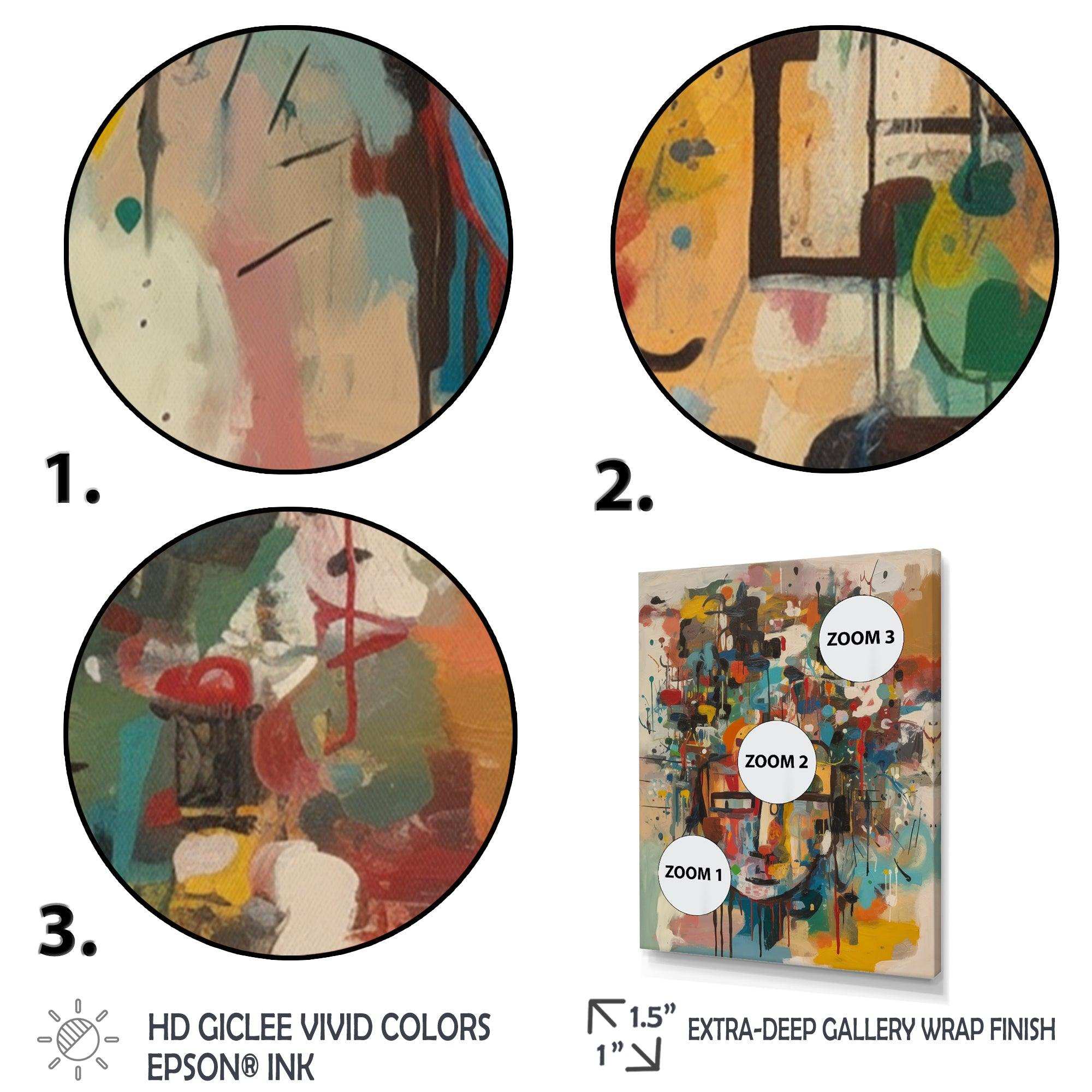 Abstract Face Portrait II - Abstract Canvas Wall Art