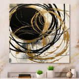 Black And Gold The Art Of Chaos V - Abstract Canvas Wall Art
