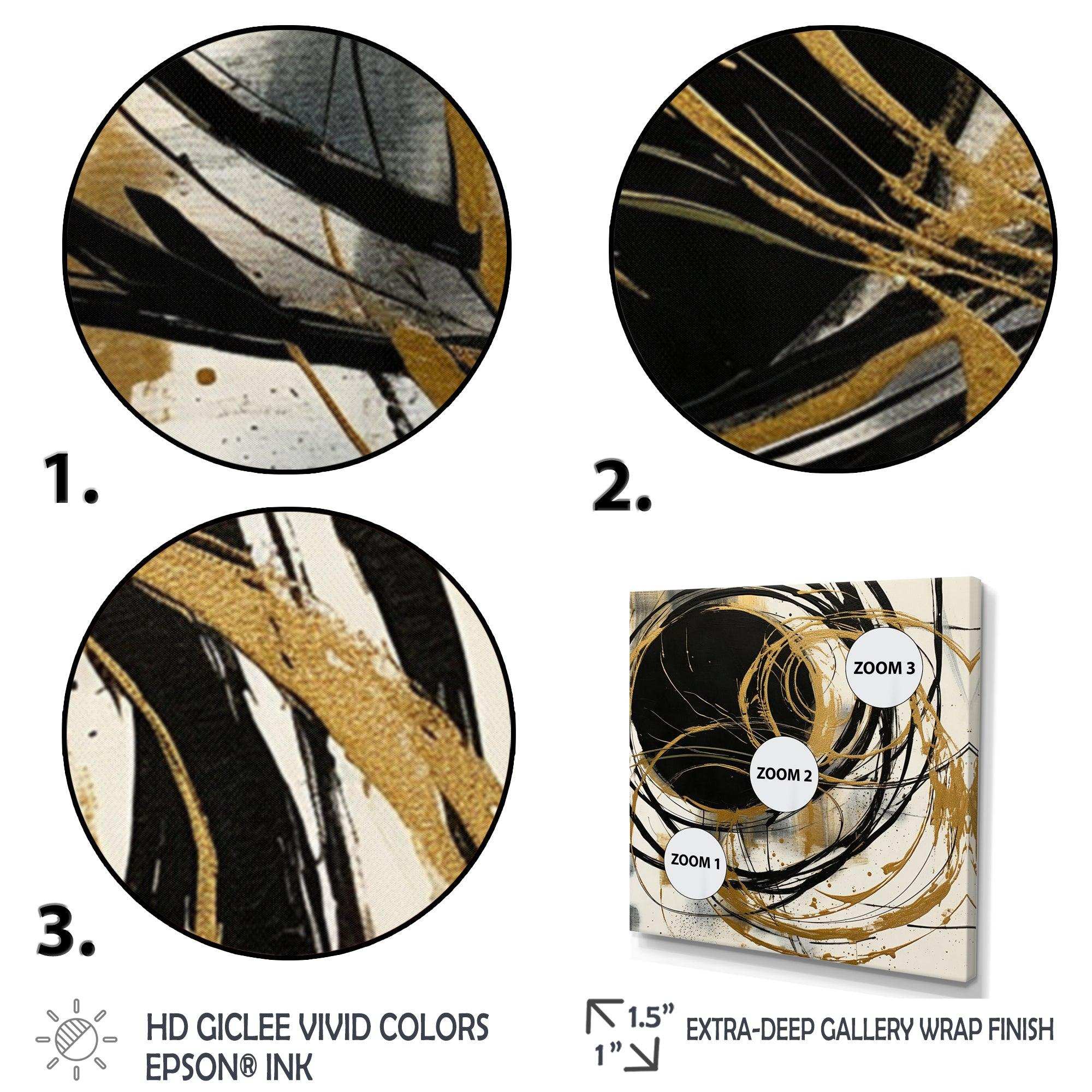 Black And Gold The Art Of Chaos V - Abstract Canvas Wall Art
