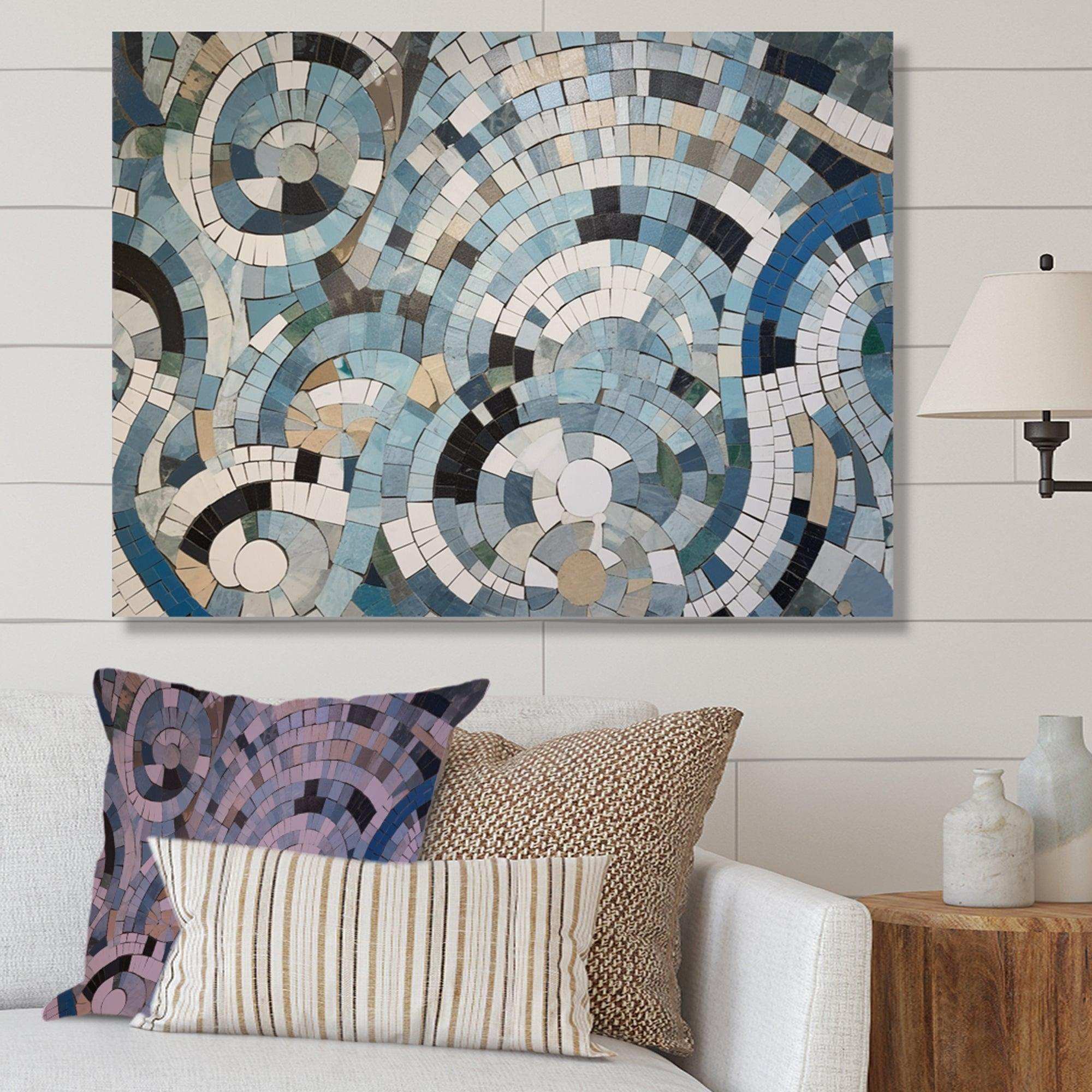 Blue And White Bohemian Medley - Geometric Canvas Wall Art