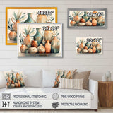 Orange And Green Soulful Ceramic Vase I - Geometric Canvas Wall Art