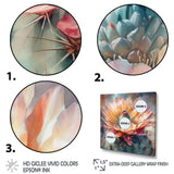 Orange Green Cactus Flower III - Floral Canvas Wall Art