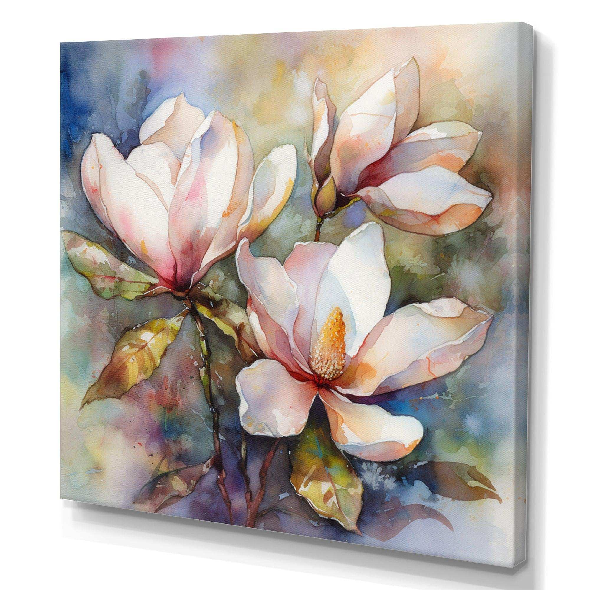 Pink Magnolia Symphony III - Floral Canvas Wall Art