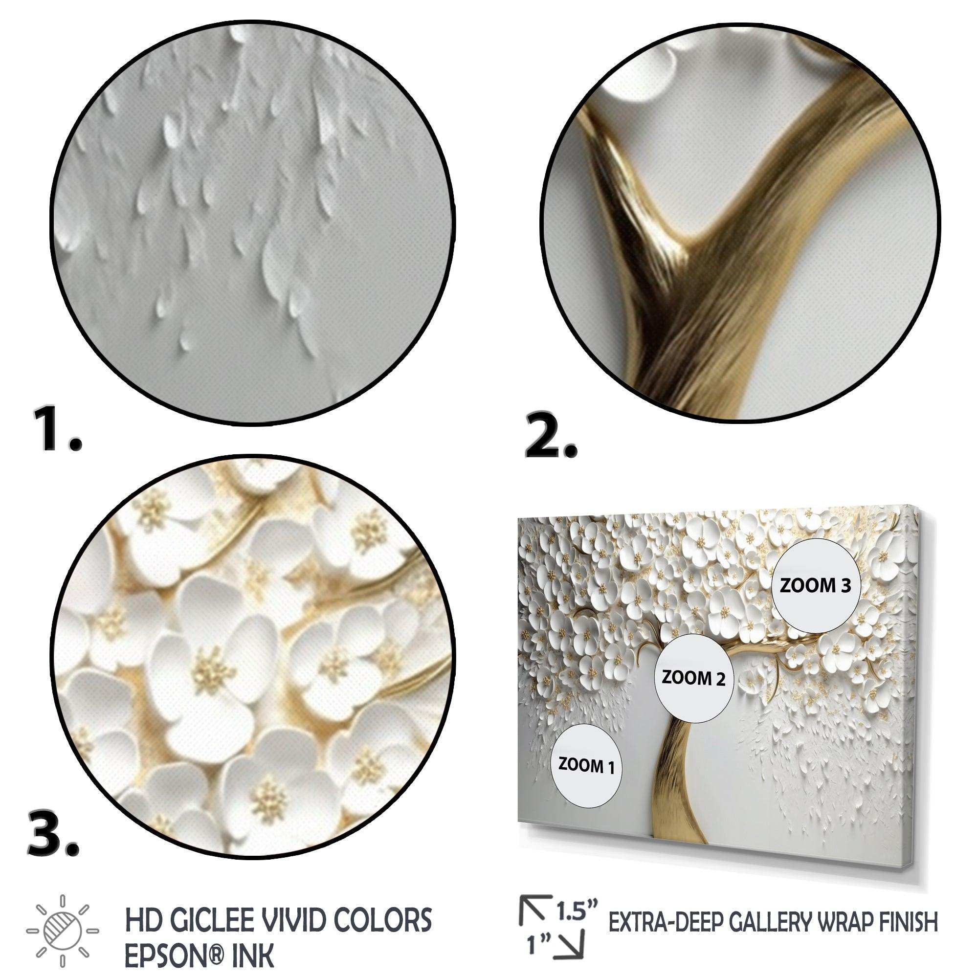 White Orchid Tree Garden Of Branches V - Landscapes Canvas Wall Art