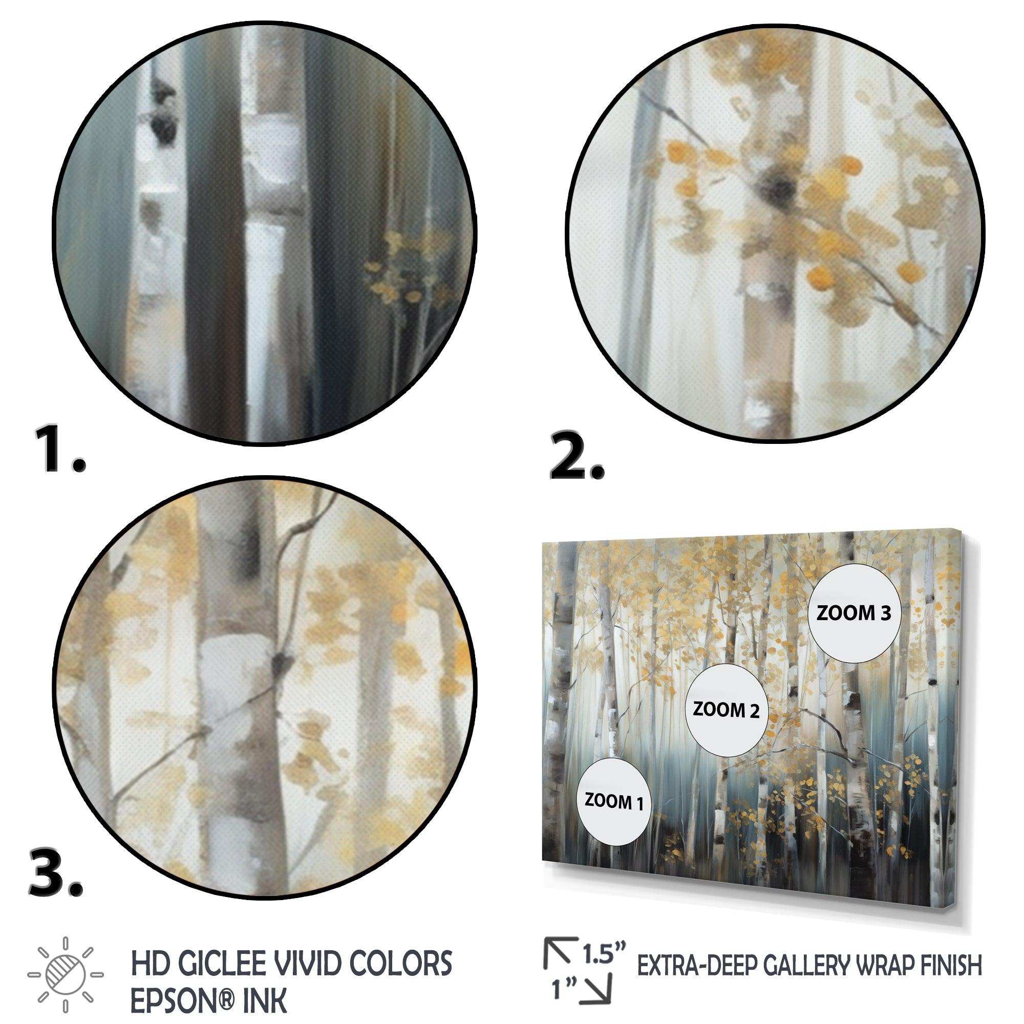 Birch Tree Dense Forest V - Landscapes Canvas Wall Art