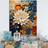 Orange Teal Botanical Whirlwind IV - Abstract Canvas Wall Art
