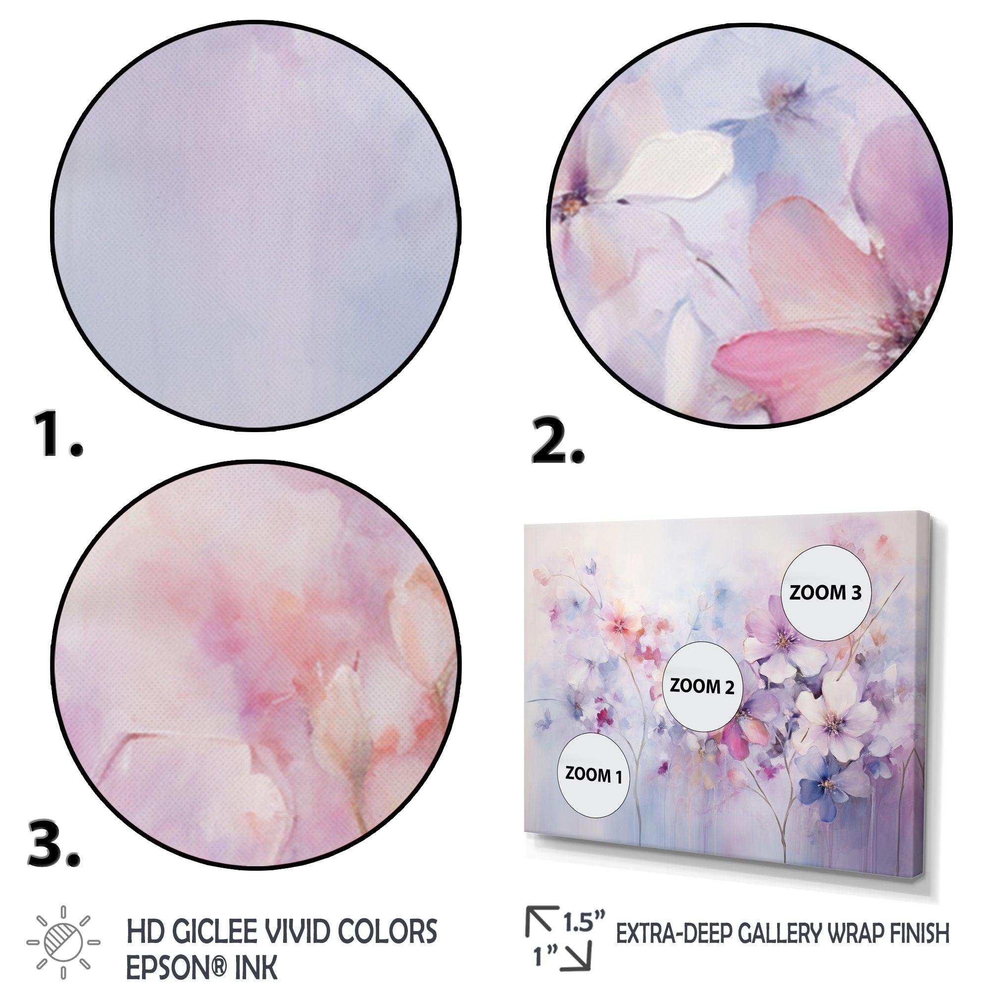 Purple Dreamy Florals I - Abstract Canvas Wall Art