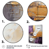 Gold Purple Abstract Fractal III - Abstract Canvas Wall Art