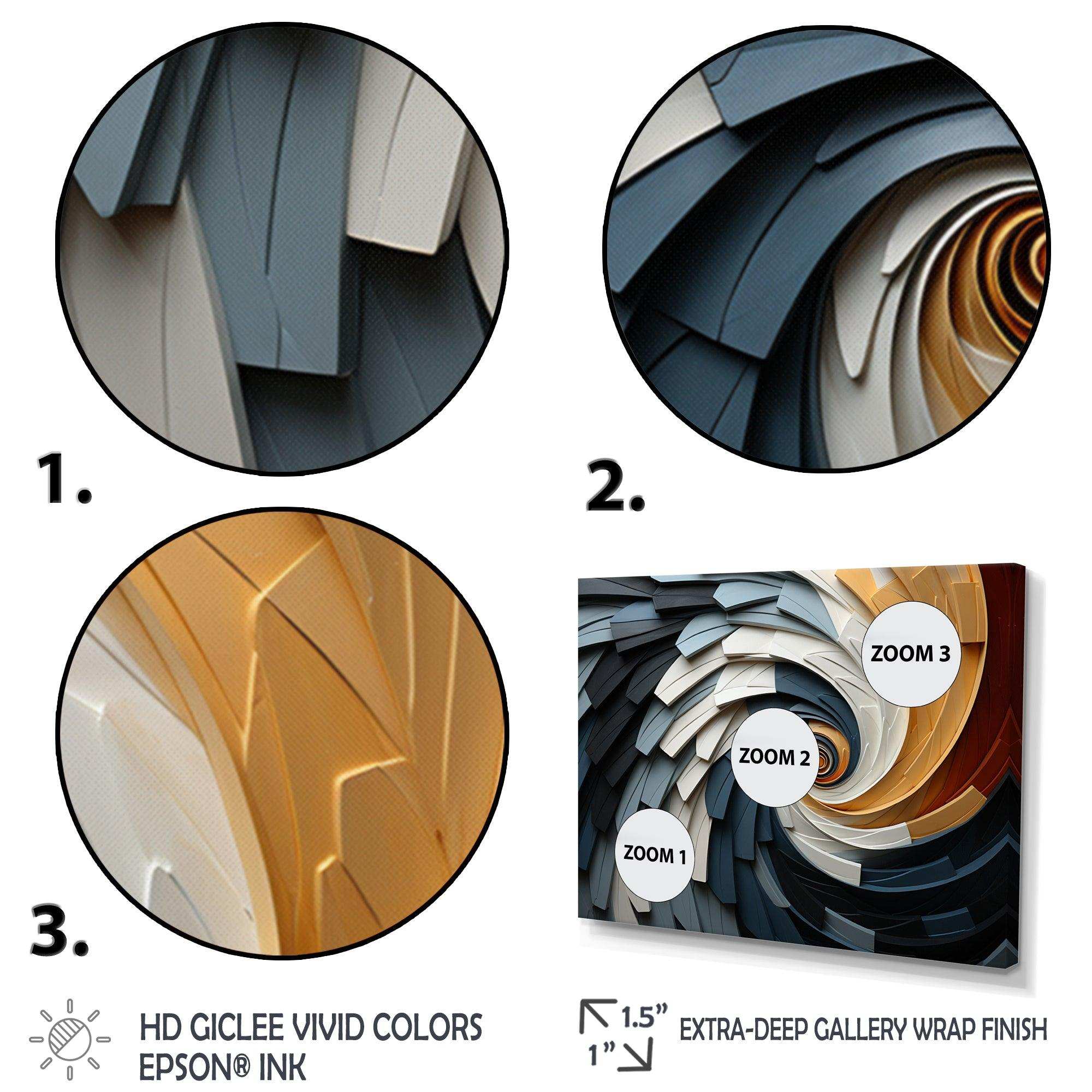 Geometric Spiral III - Abstract Canvas Wall Art