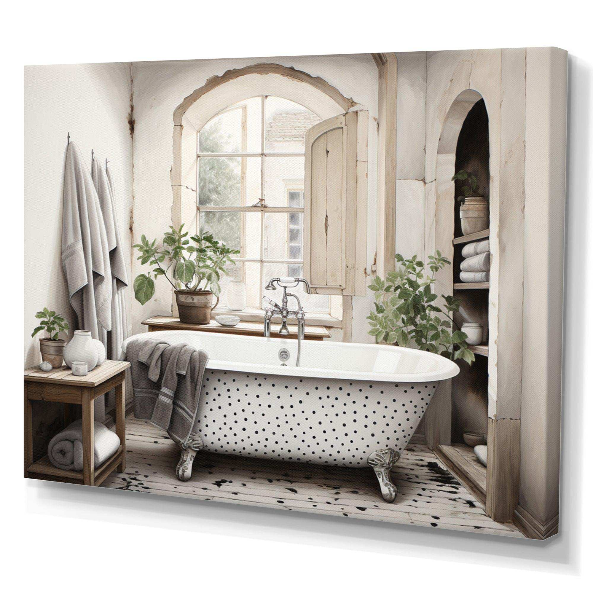 Minimalism Bath Of Serenity II - Illustration Canvas Wall Art