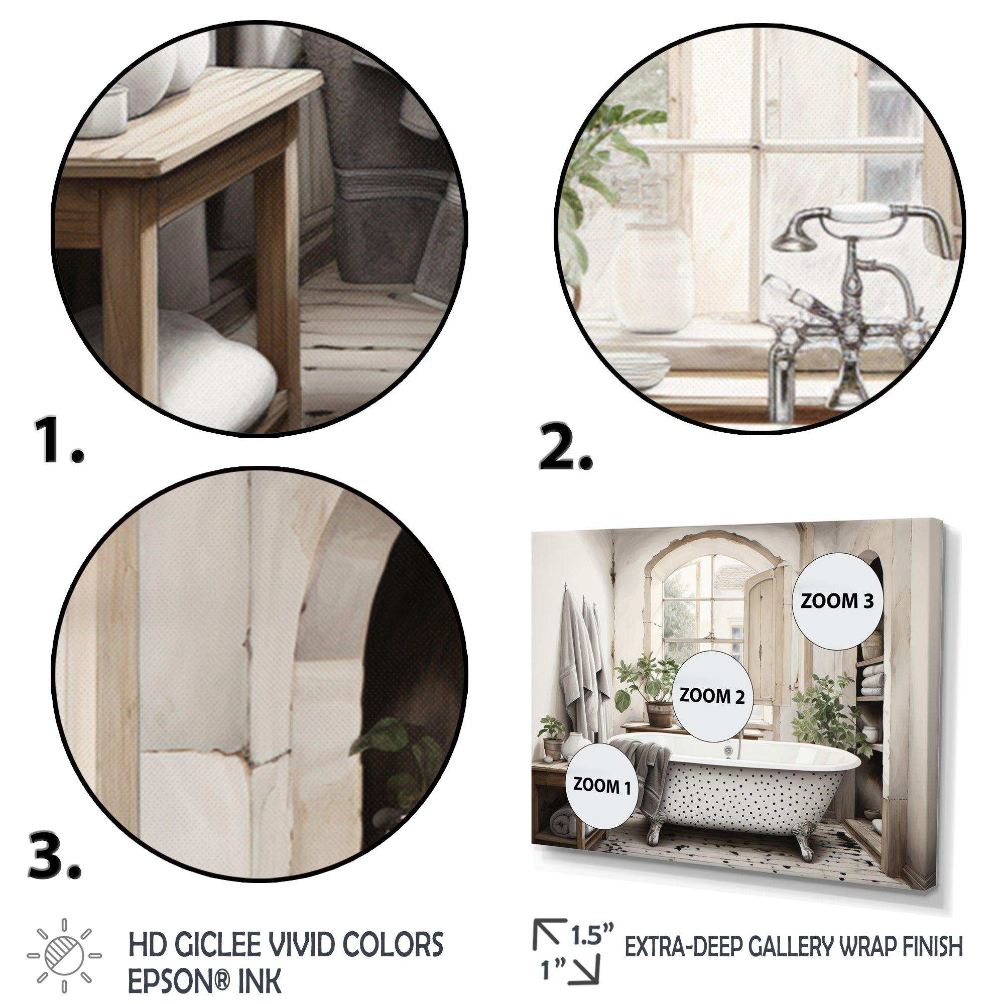 Minimalism Bath Of Serenity II - Illustration Canvas Wall Art