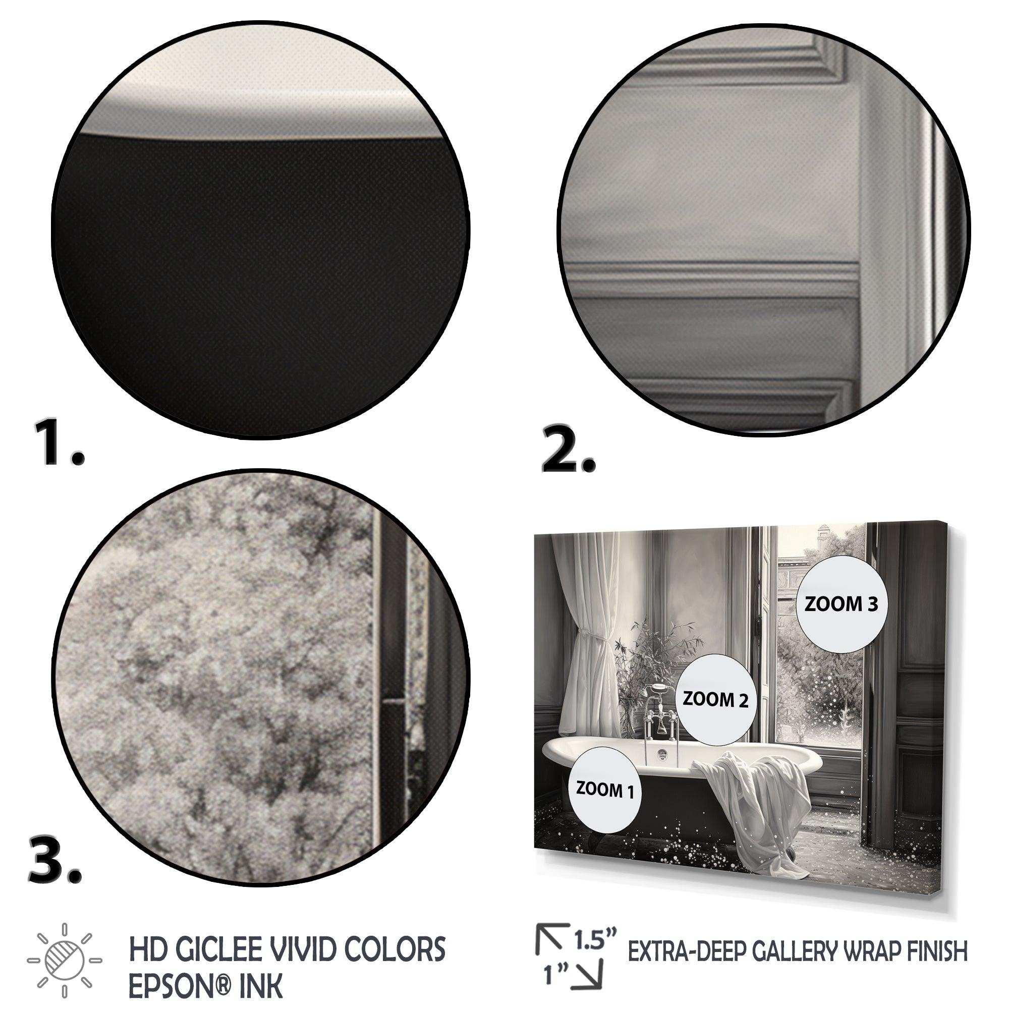 Minimalism Bath Of Serenity III - Illustration Canvas Wall Art