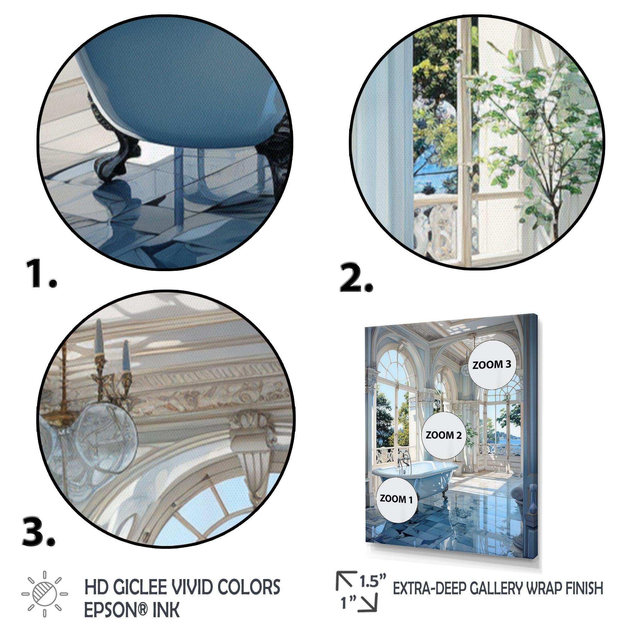 Bathroom Tranquil Reflections II - Humor Canvas Wall Art