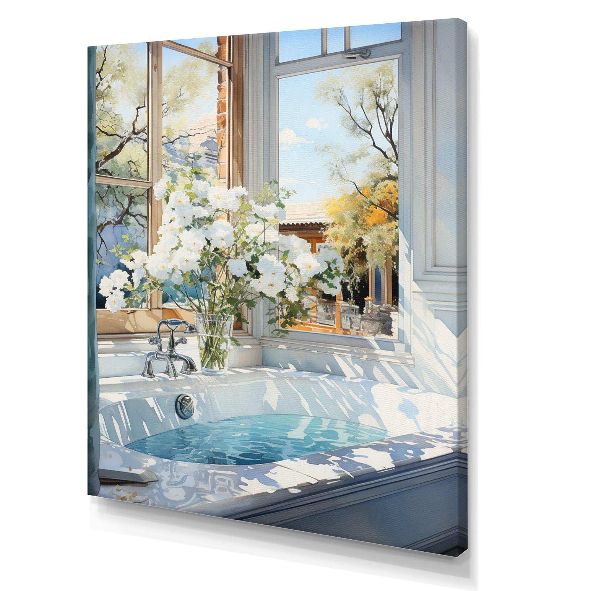 Bathroom Tranquil Reflections VI - Humor Canvas Wall Art