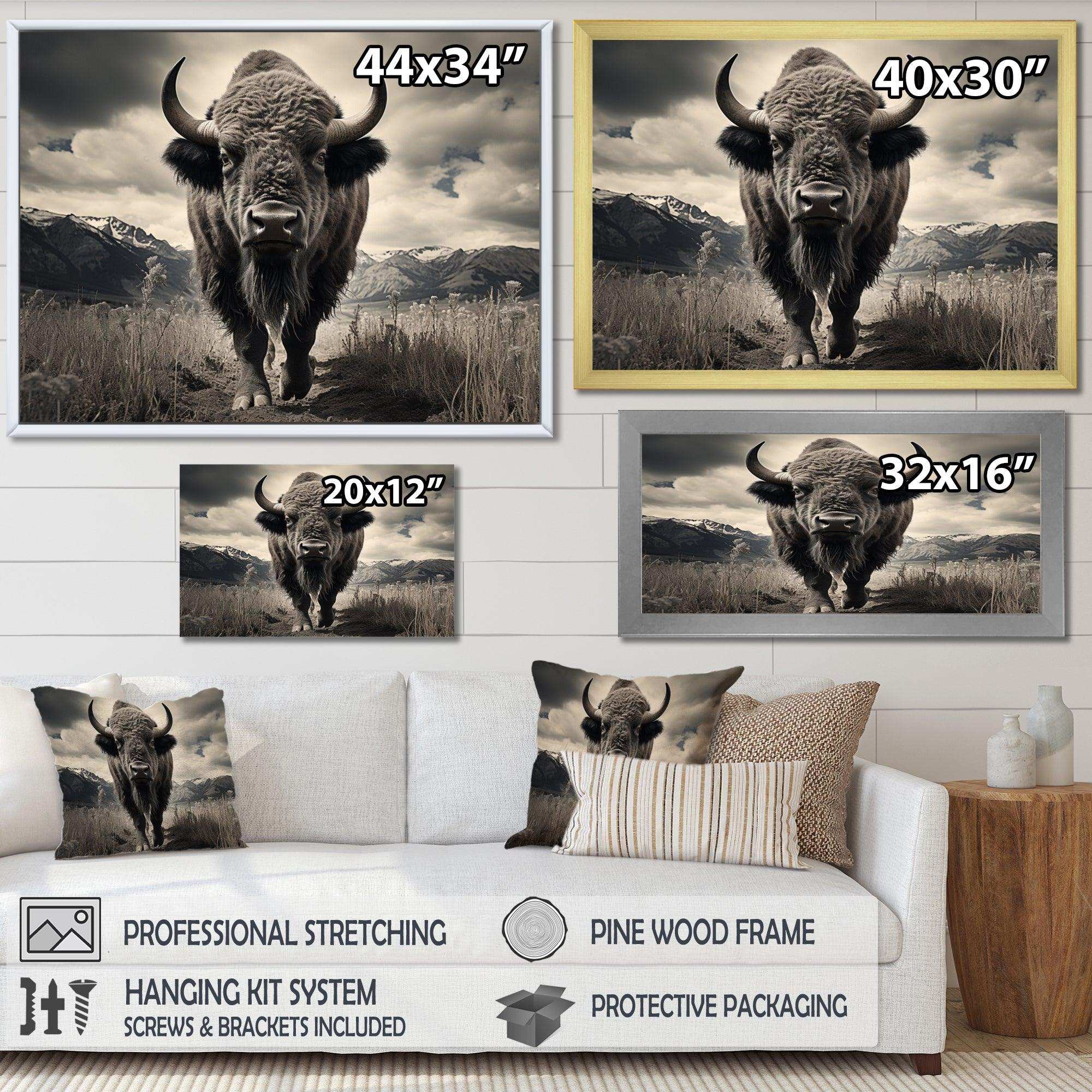 Bison Majestic Bison - Animals Canvas Wall Art