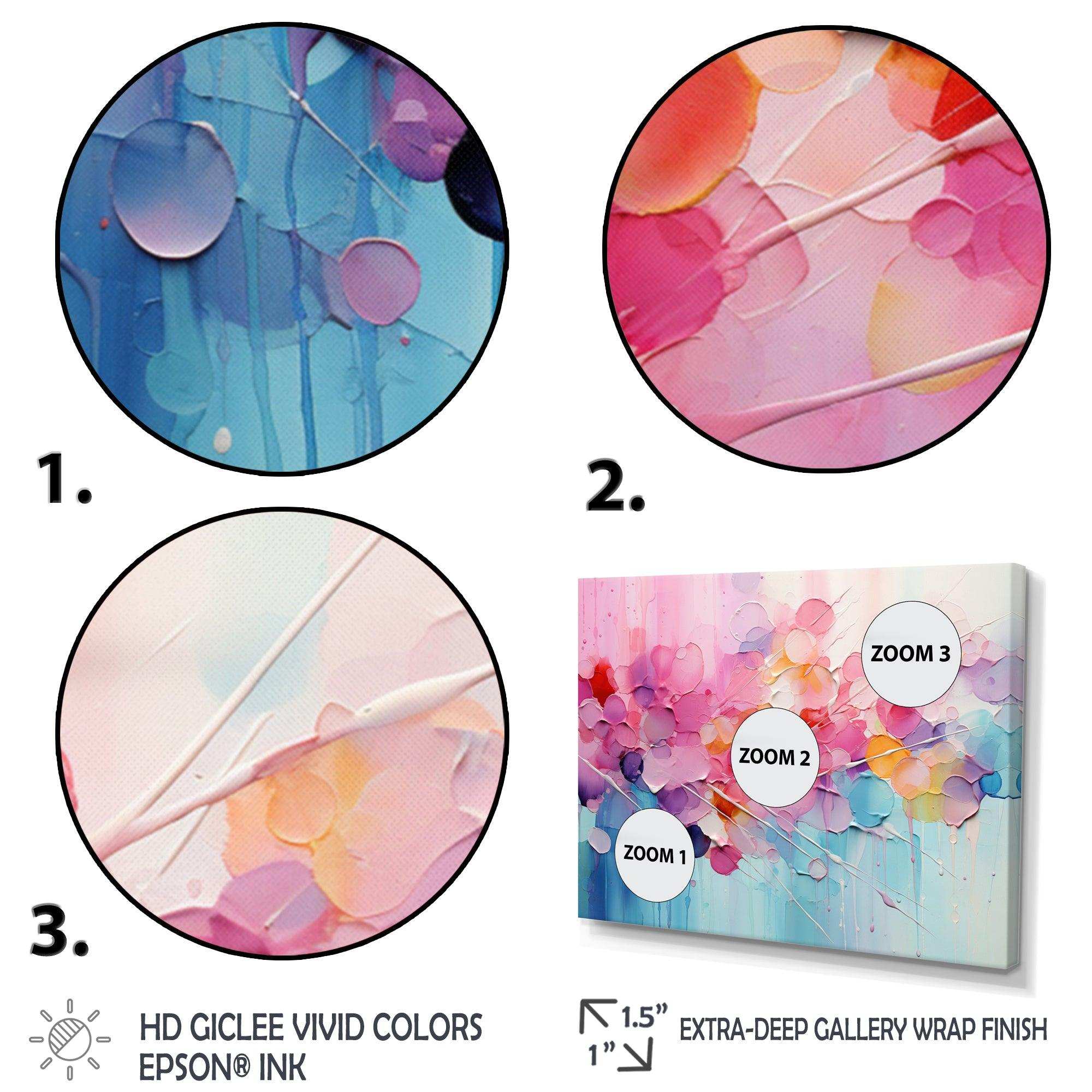 Pink Blue Pastel Patchwork - Abstract Canvas Wall Art