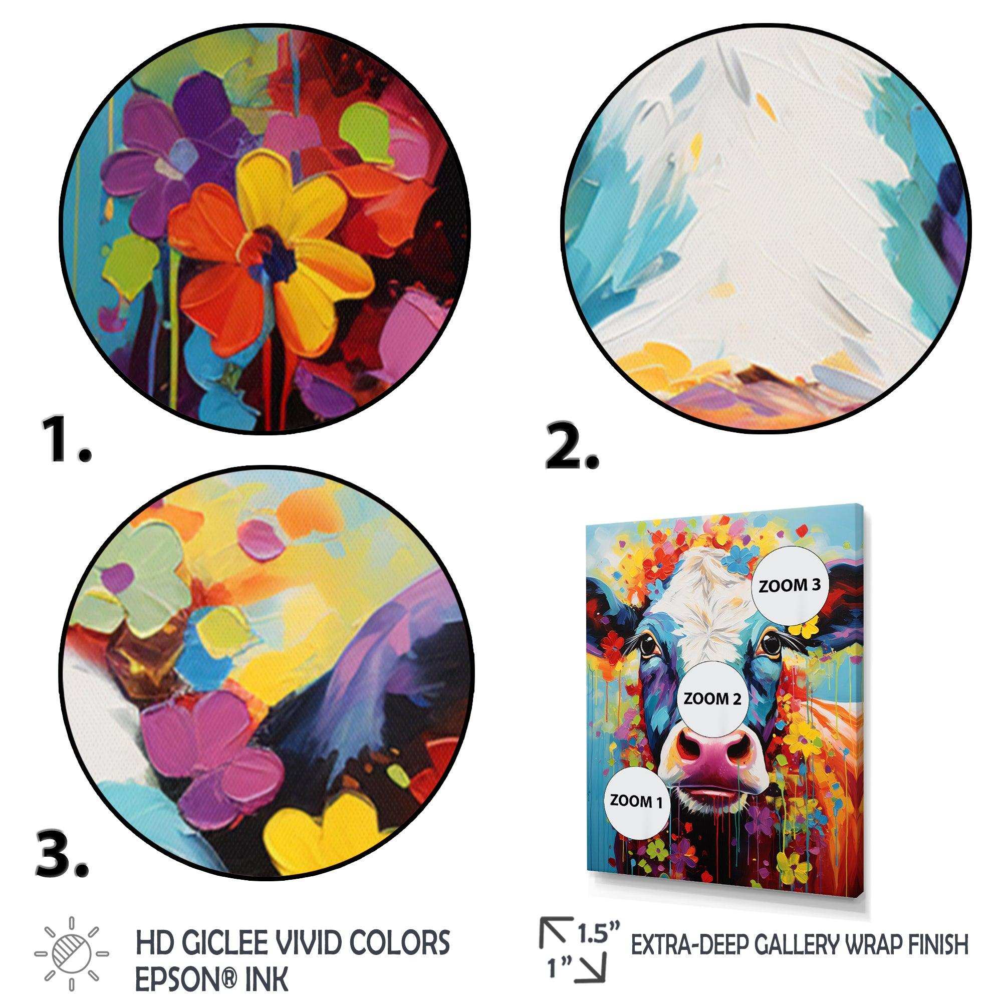 Cow Whimsy - Animals Canvas Wall Art