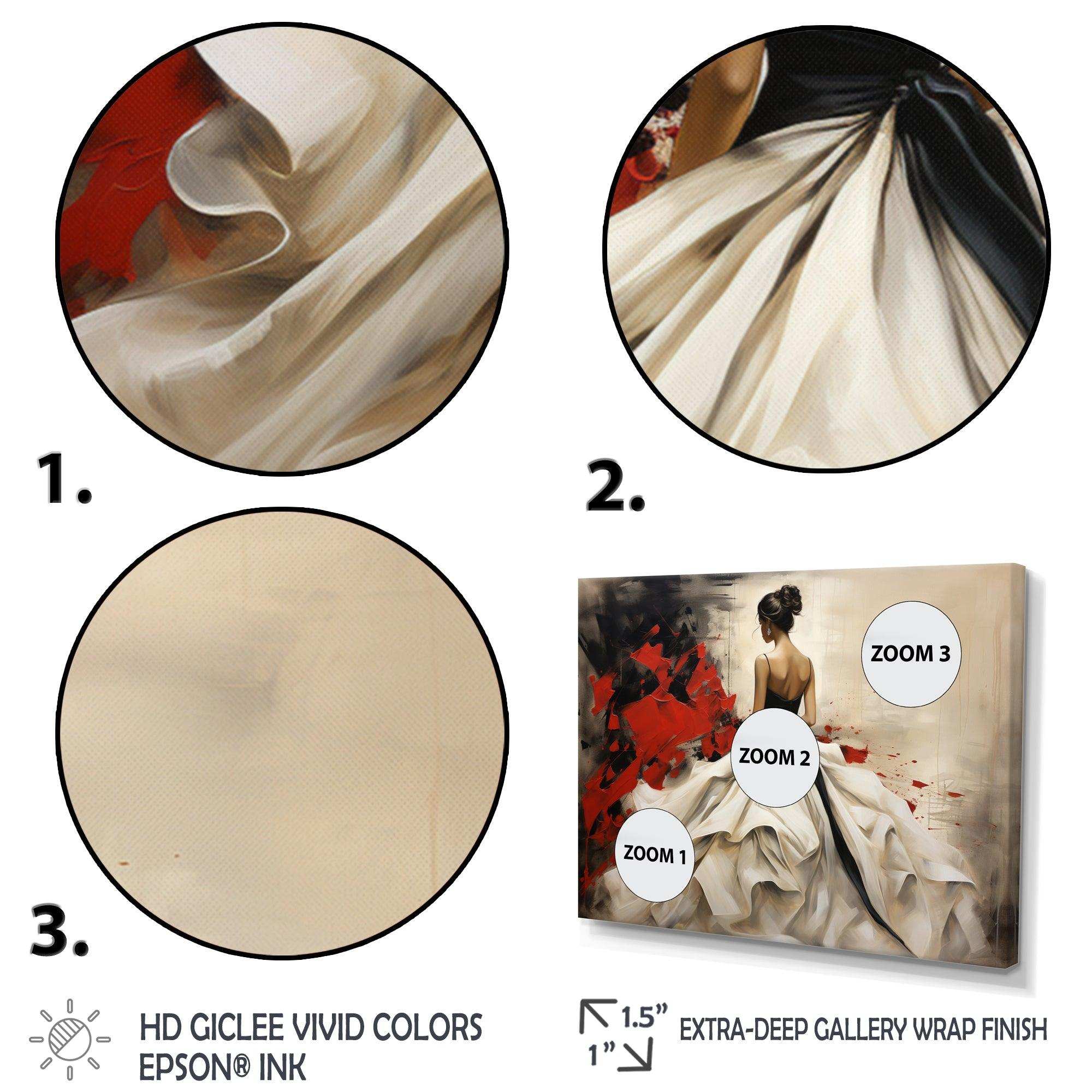 Fashion Red Dress Elegance Unveiled V - Fashion Canvas Wall Art