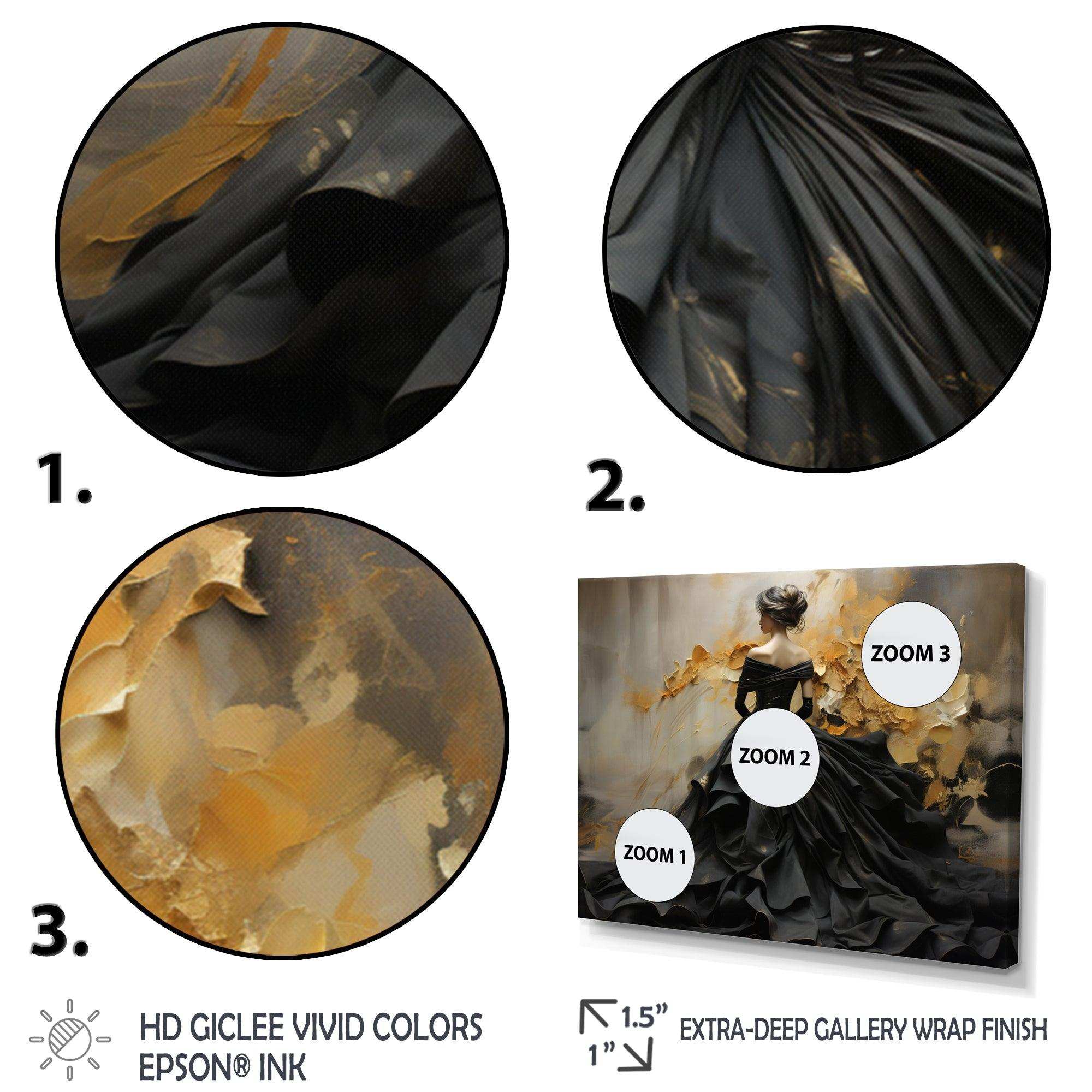 Fashion Elegance Unveiled Gold - Fashion Canvas Wall Art