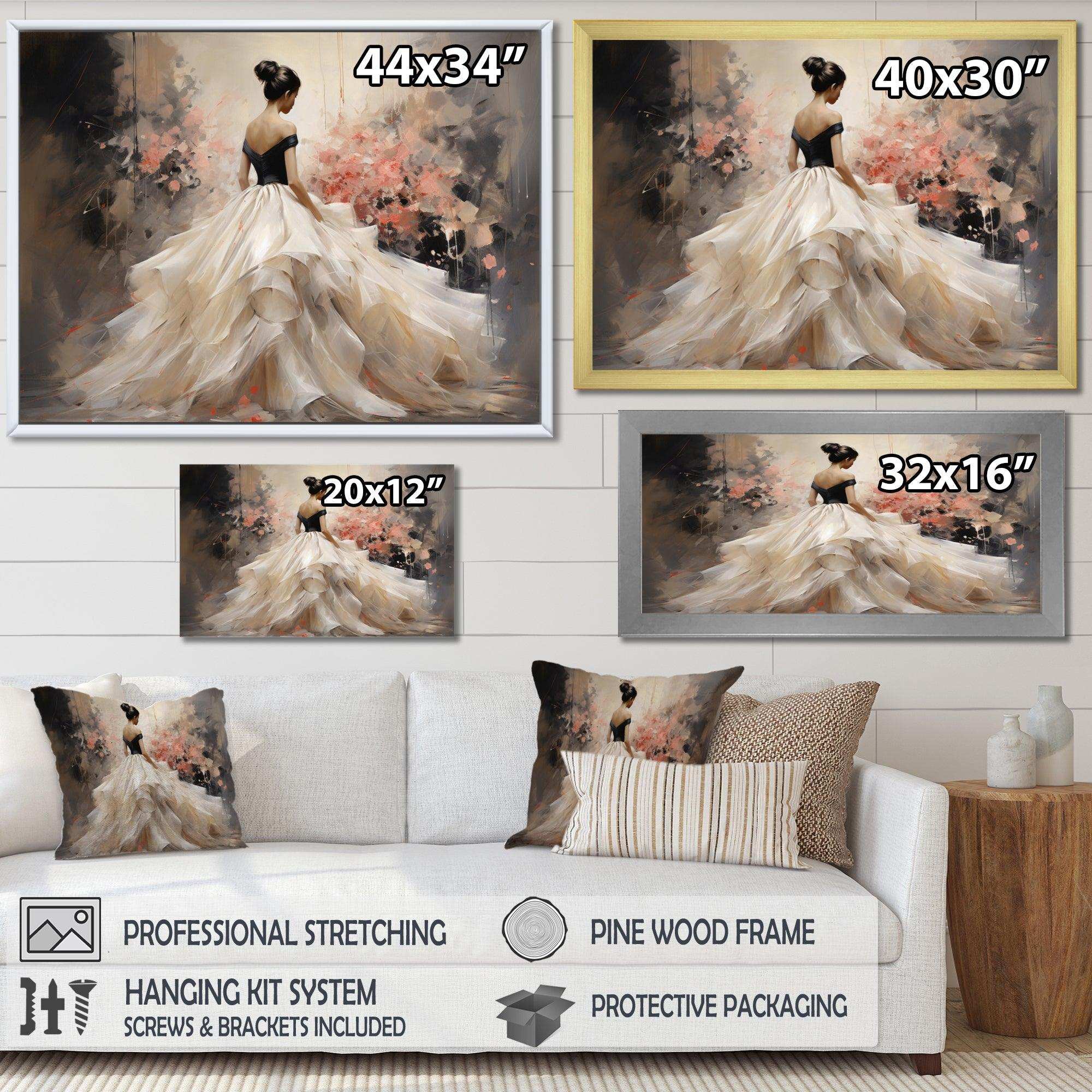 Fashion Pink Dress Elegance Unveiled III - Fashion Canvas Wall Art
