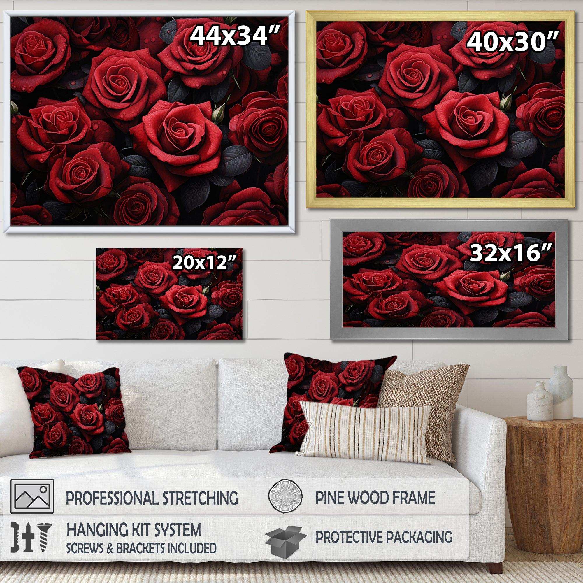 Red Black Rose Eternal Beauty IV - Floral Canvas Wall Art