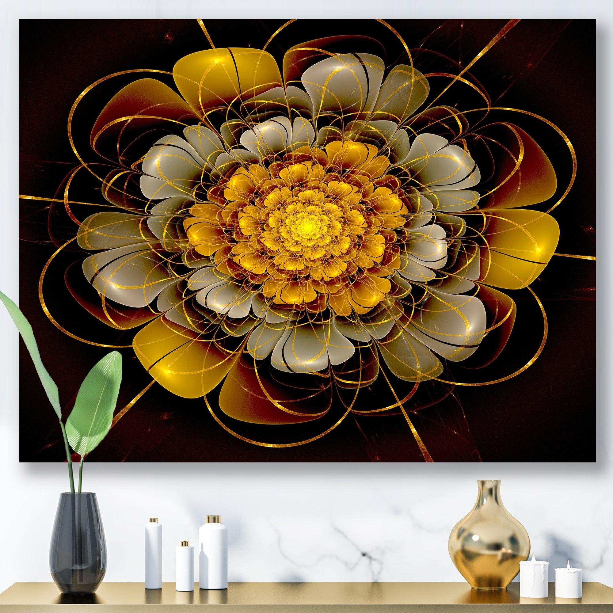 Dark Gold Fractal Flower