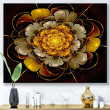 Dark Gold Fractal Flower