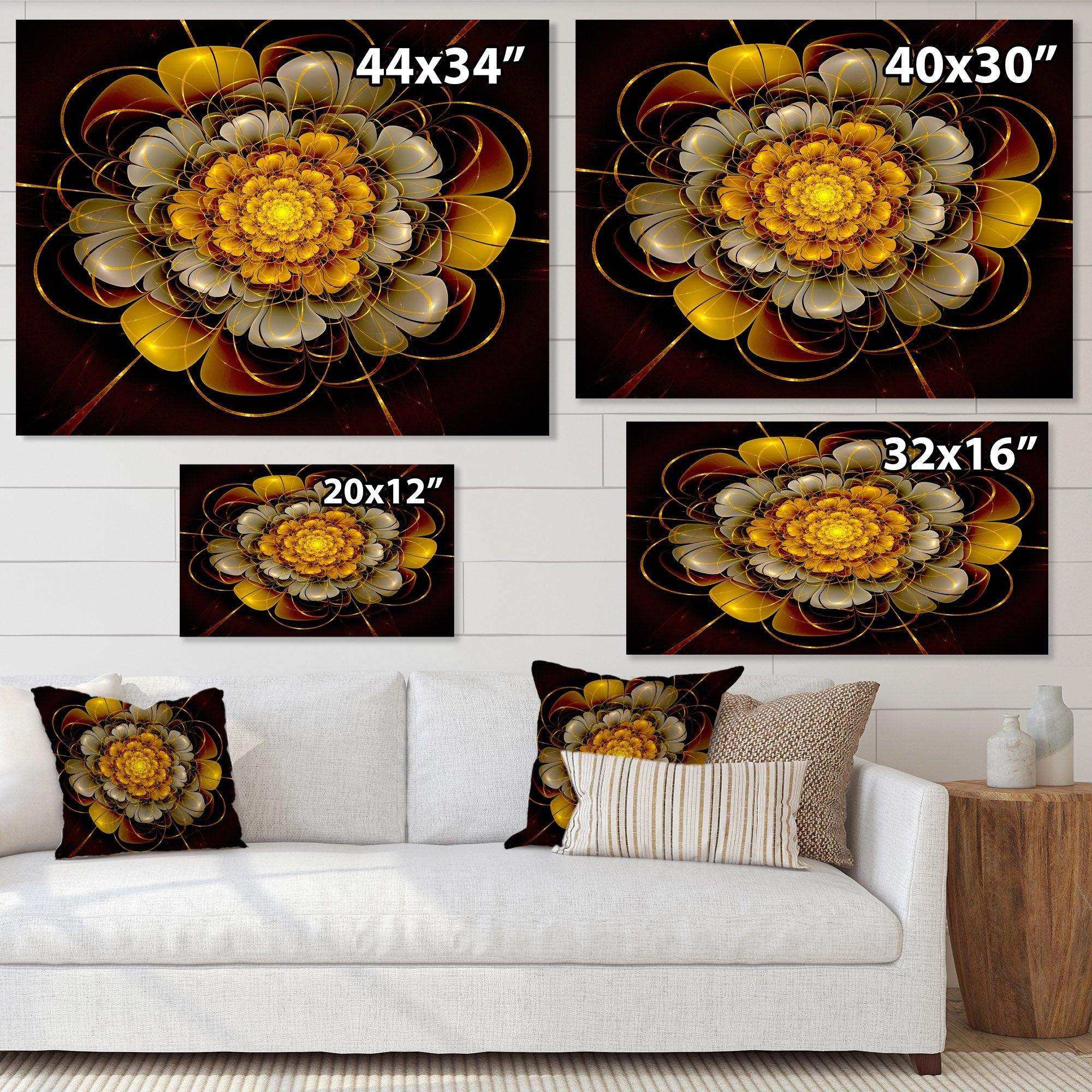 Dark Gold Fractal Flower