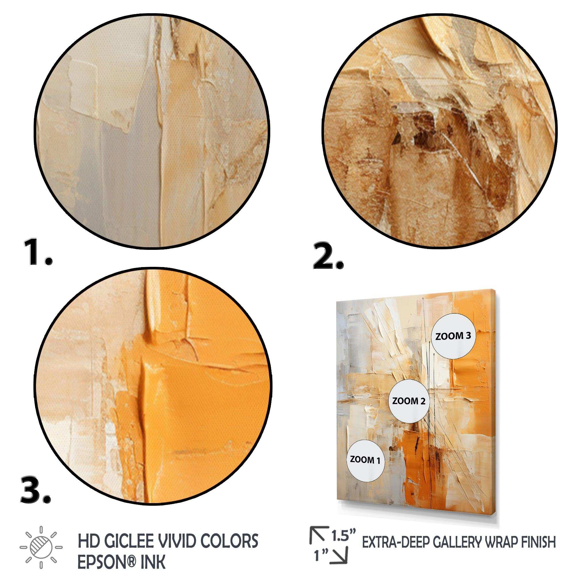 Glam Orange Beige Collage IV - Fashion Canvas Wall Art
