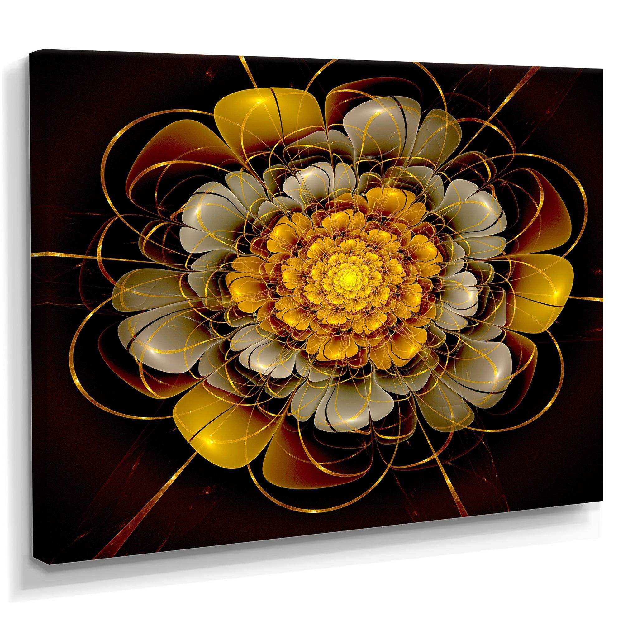 Dark Gold Fractal Flower