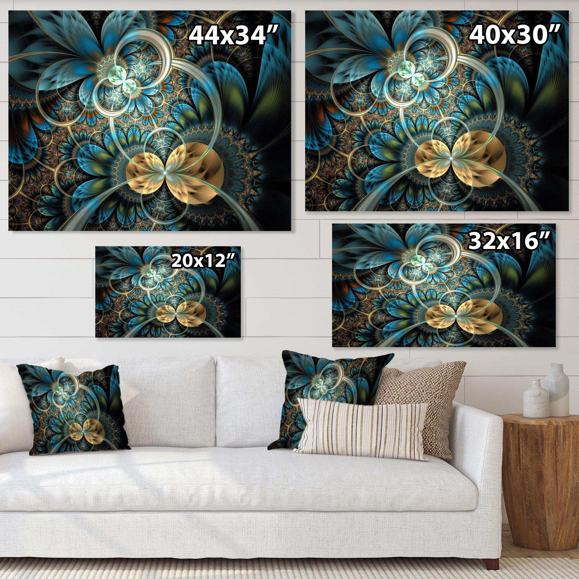 Symmetrical Blue Gold Fractal Flower