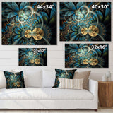 Symmetrical Blue Gold Fractal Flower