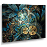 Symmetrical Blue Gold Fractal Flower