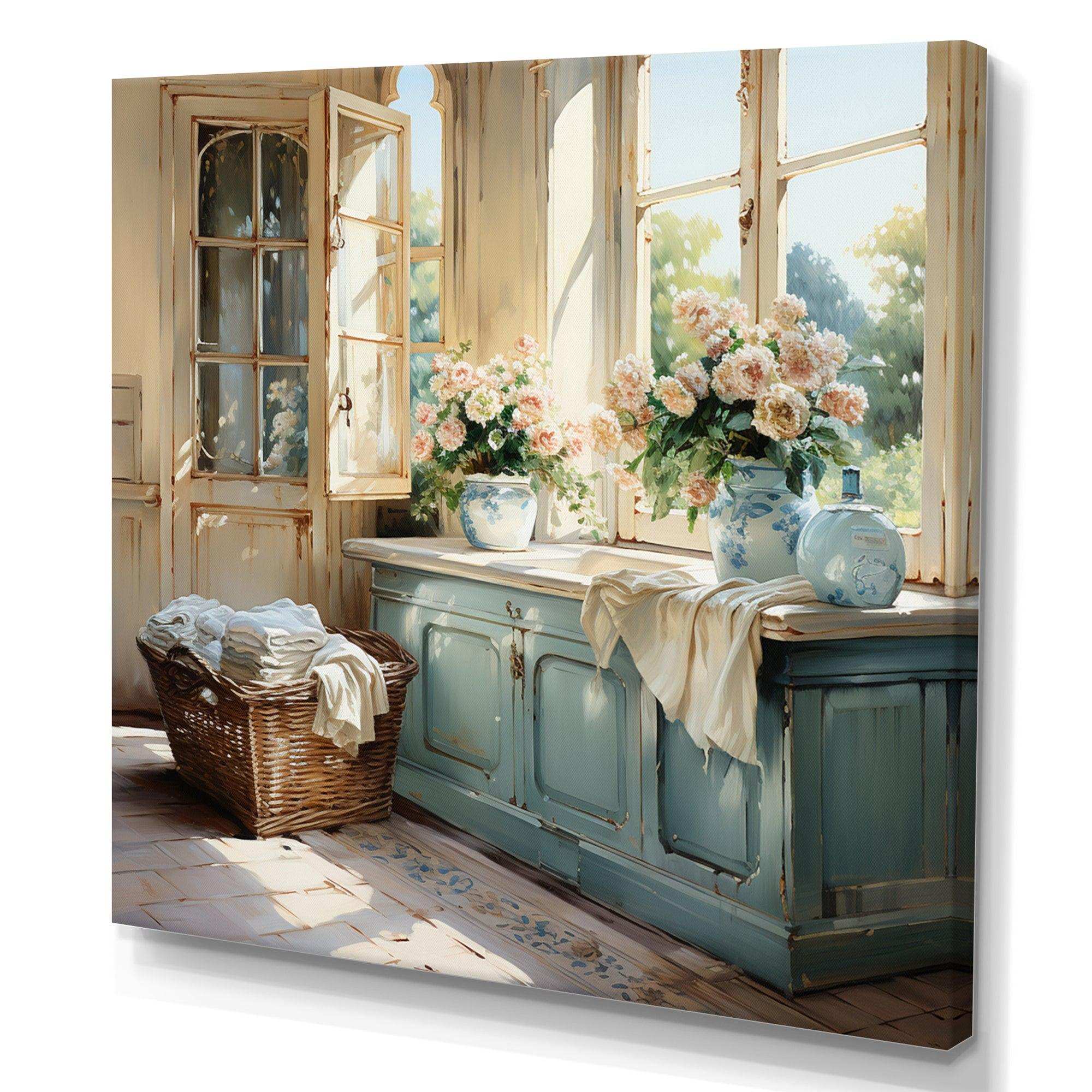 Laundry Room French Vintage I - Illustration Canvas Wall Art