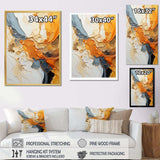 Orange Blue Line Art Abstract Expressionism - Abstract Canvas Wall Art