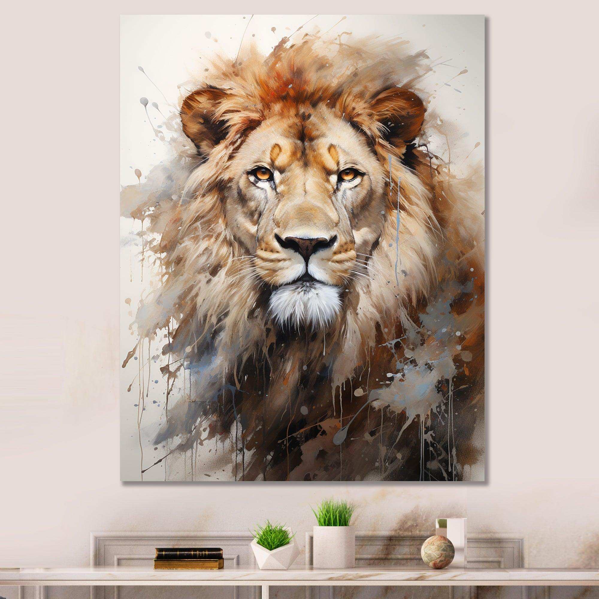 Lion Portrait Photography - Animals Canvas Wall Art