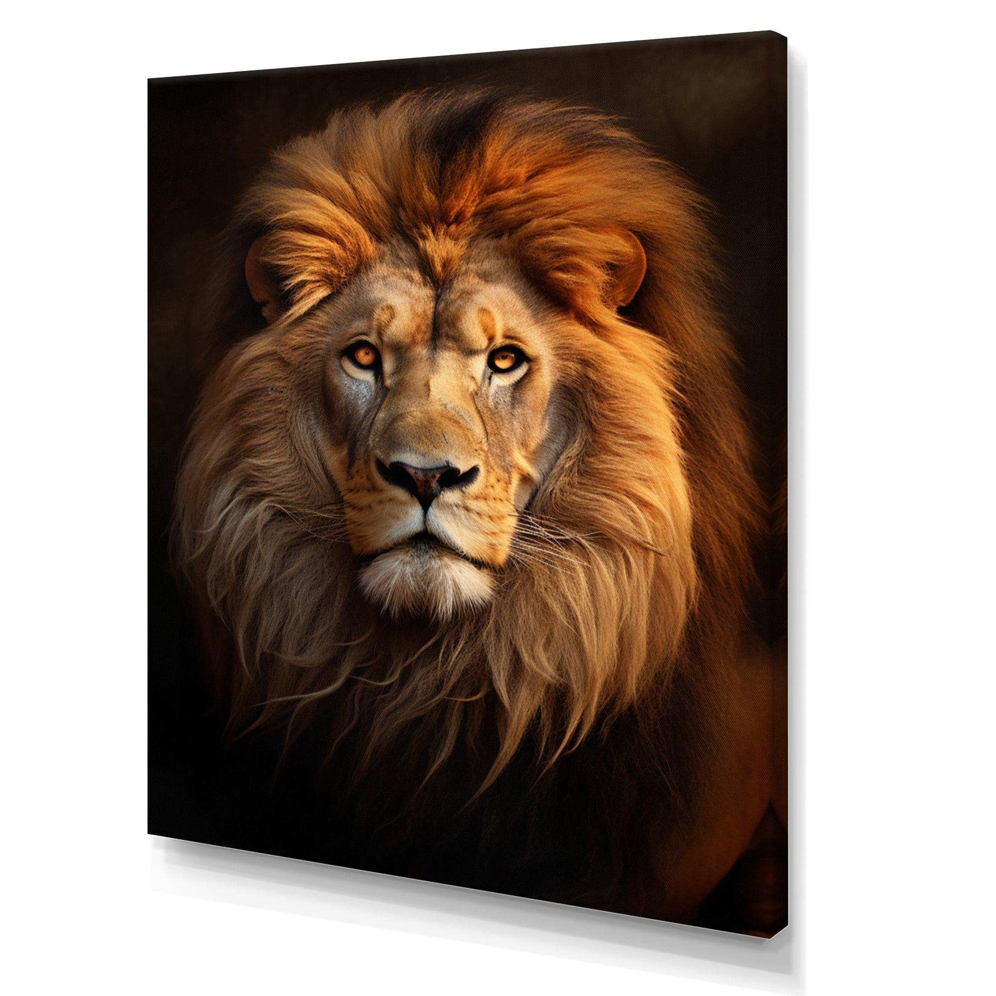 Lion Regal Majesty Lion - Animals Canvas Wall Art