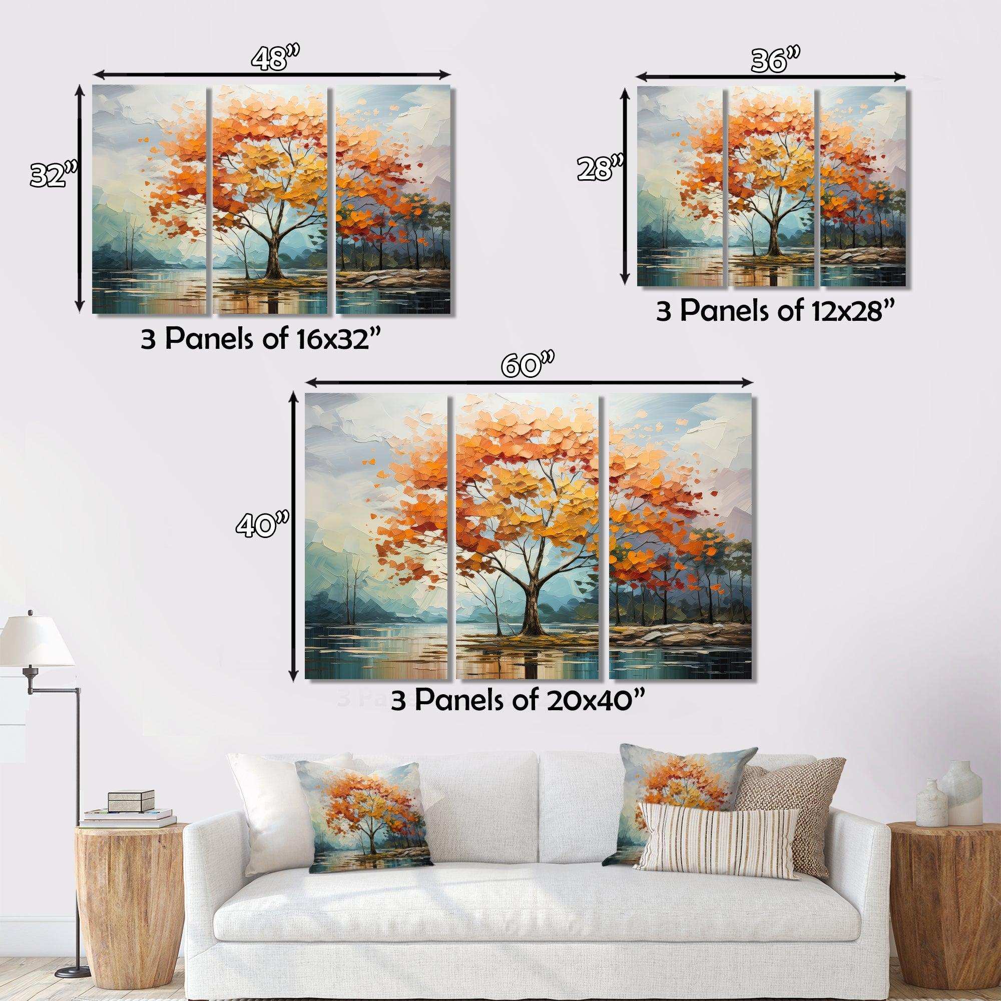 Orange Maple Trees Majestic I - Floral Canvas Wall Art