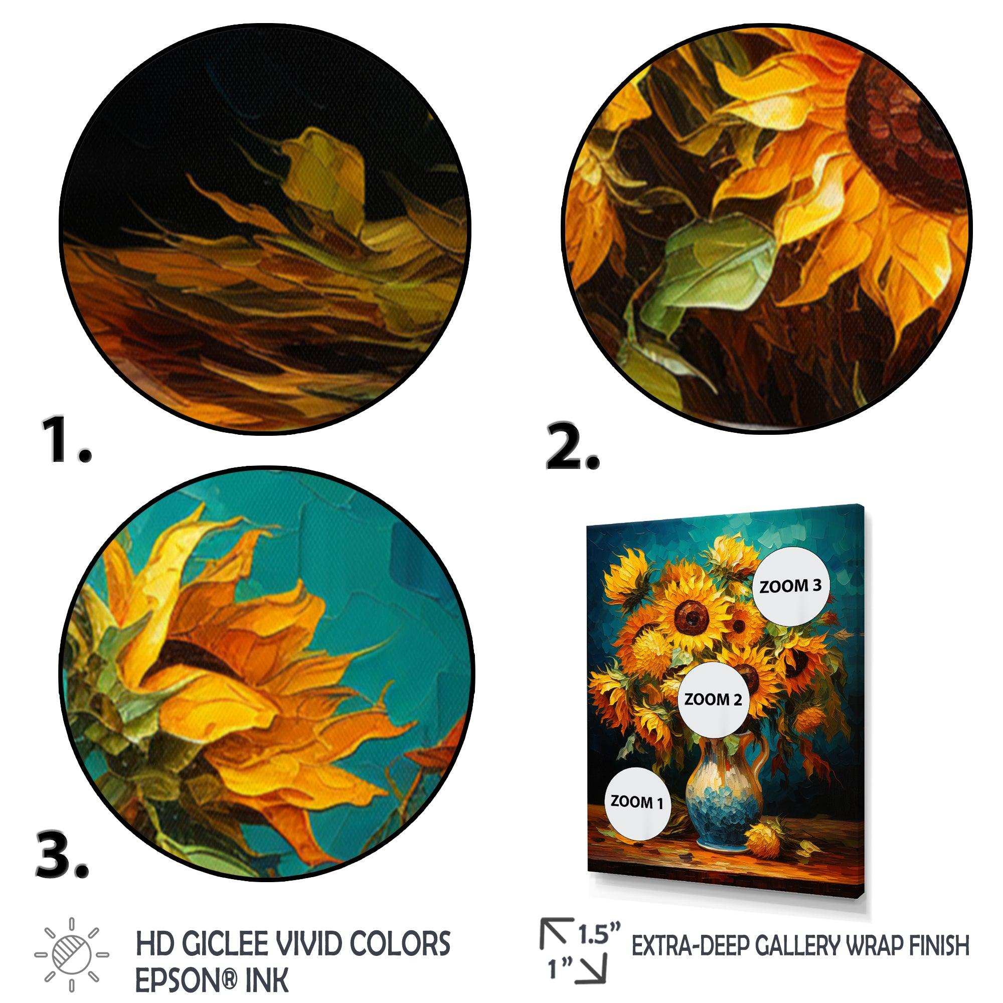 Masterpiece Sunflowers By Van Gogh IV - Landscapes Canvas Wall Art