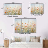Meadow Contemporary Wildflowers - Landscapes Canvas Wall Art