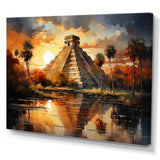 Mexico Sunset At Chichen Itza I - Landscapes Canvas Wall Art