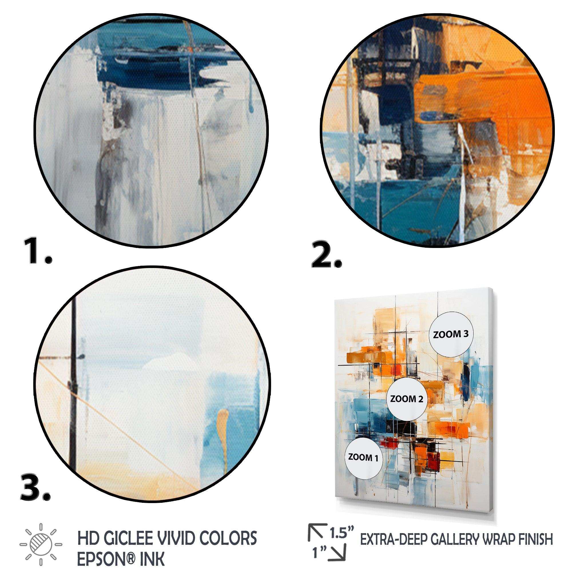 Colorful Mid Century Retro Reflections III - Abstract Canvas Wall Art