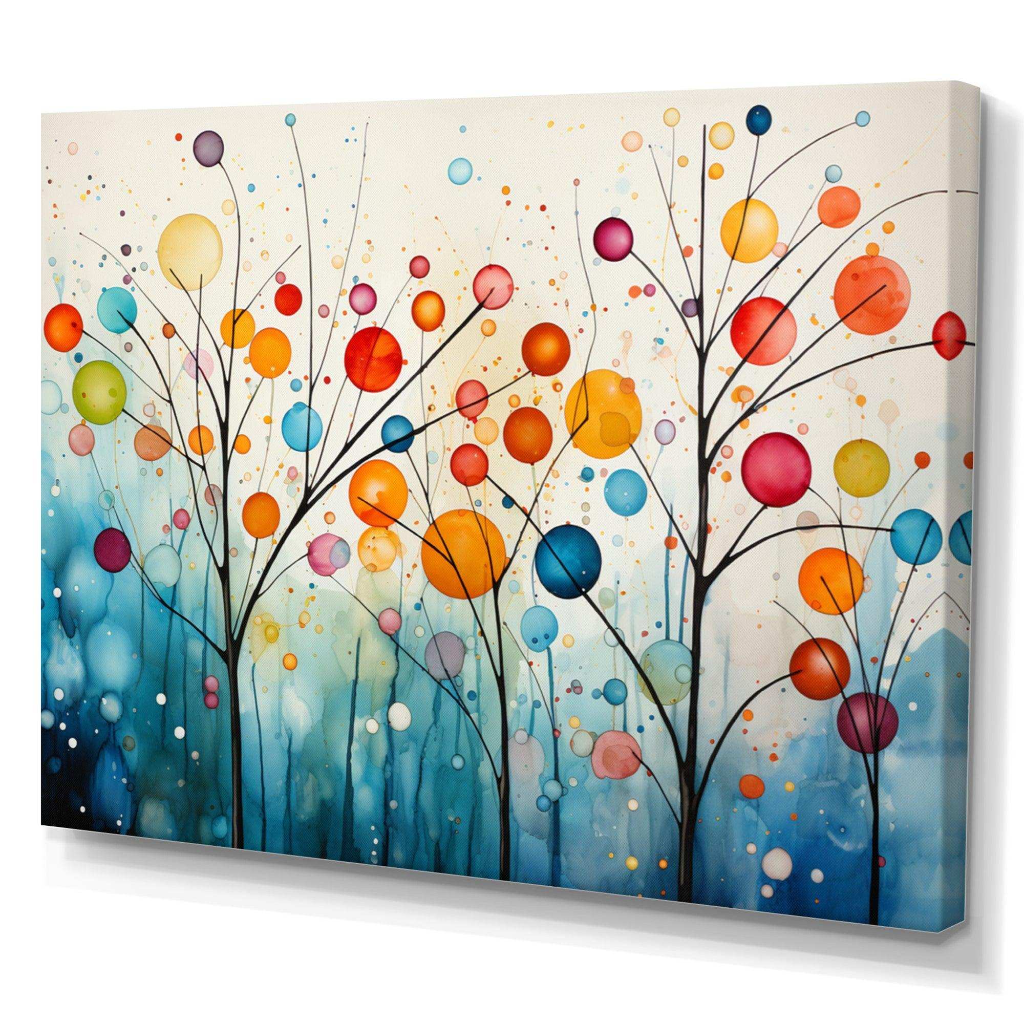 Teal Mid Century Retro Reflections - Abstract Canvas Wall Art